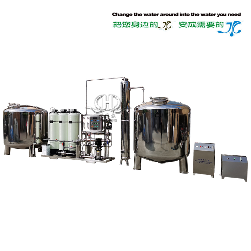 1噸帶軟化玻璃罐反滲透設備（帶臭氧混合塔臭氧滅菌器）